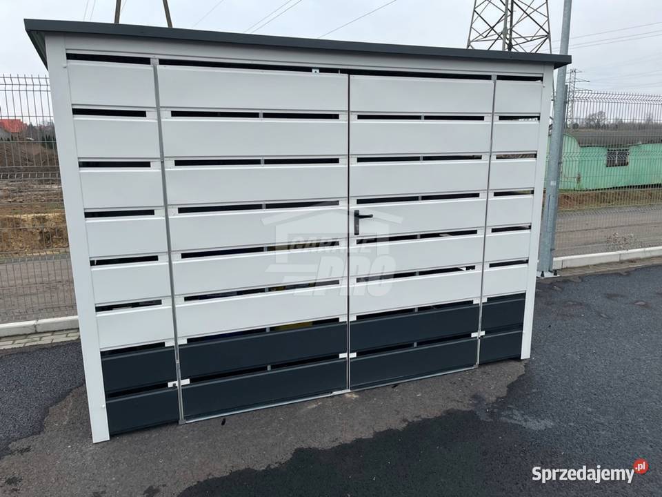 Wiata śmietnikowa spad tył 26x12m biały antracyt Płock