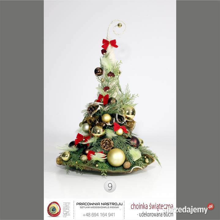 MAŁE CHOINKI ŚWIĄTECZNE GNOM SKRZAT UDEKOROWANE Skoczów