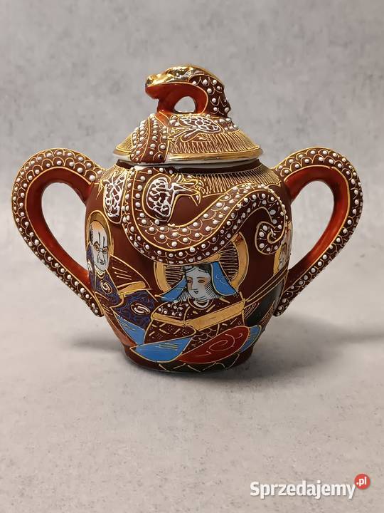 Kutani Satsuma Cukiernica Japonia Motyw Jawor