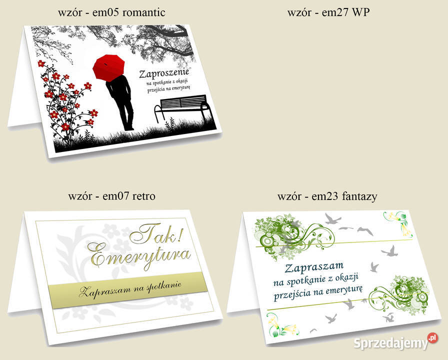 Zaproszenia ok EMERYTURY pożegnanie emerytura Dąbrowa Górnicza