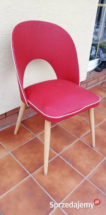 Krzesło pawie oko prl art deco fotel czerwony Stoły, krzesła, biurka Garwolin
