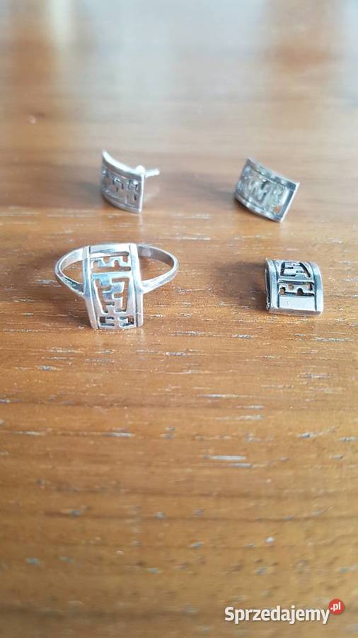 Komplet pierścionek kolczyki zawieszka próba 925 Nowy Sącz sprzedam