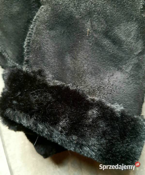 Rękawiczki męskie z futerkiem sztuczny zamsz