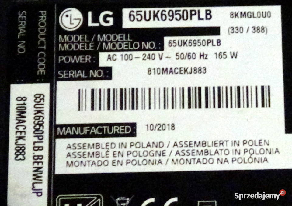 Moduły do LG 65UK6950PLB Części i akcesoria Drzycim sprzedam