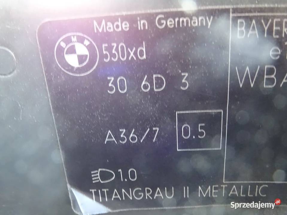 BMW titangrau II metallic blacharka części Parcice