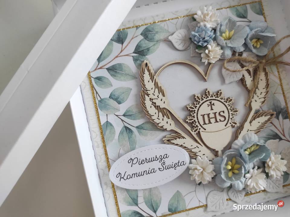 Kartka ręcznie robiona na Komunię Świętą w Łódź