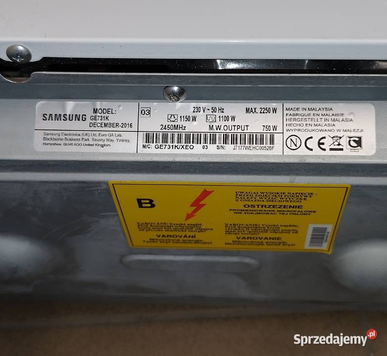 Kuchenka mikrofalowa SAMSUNG GE731K opolskie Kluczbork