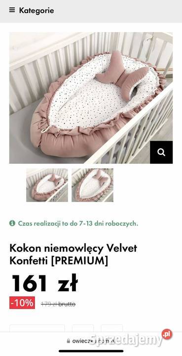 Kokon niemowlęcy Velvet Konfetti Premium Kobiernice