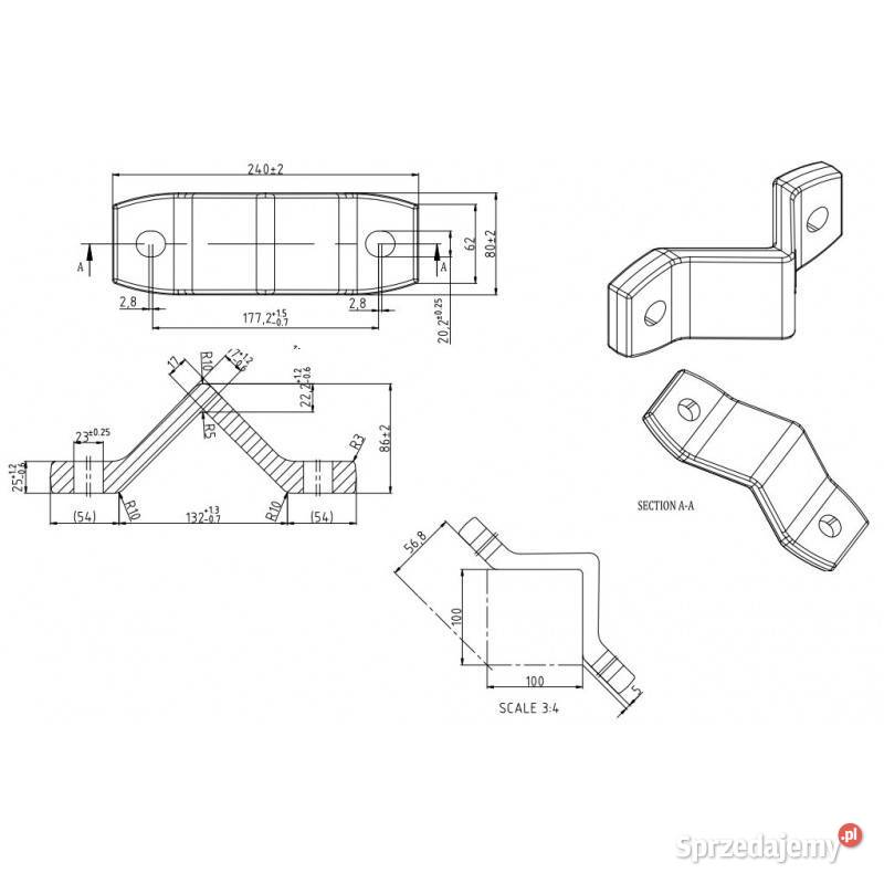 Uchwyt mocowania grządzieli 100x100 mm Kamionna