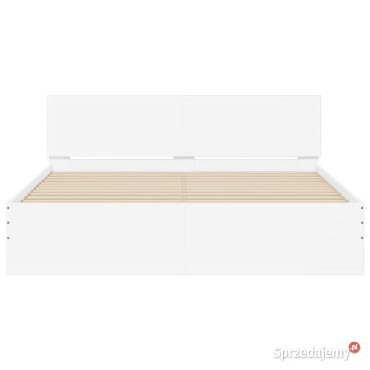 Rama łóżka z wezgłowiem i LED biała 150x200 155cm Warszawa