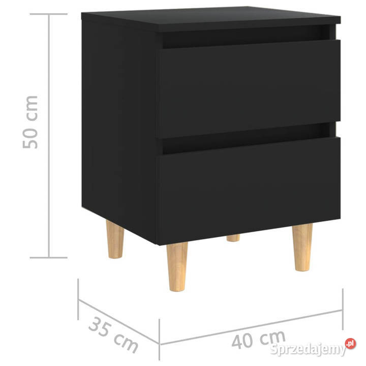 Szafka nocna z sosnowymi nóżkami czarna 40x35x50 mazowieckie
