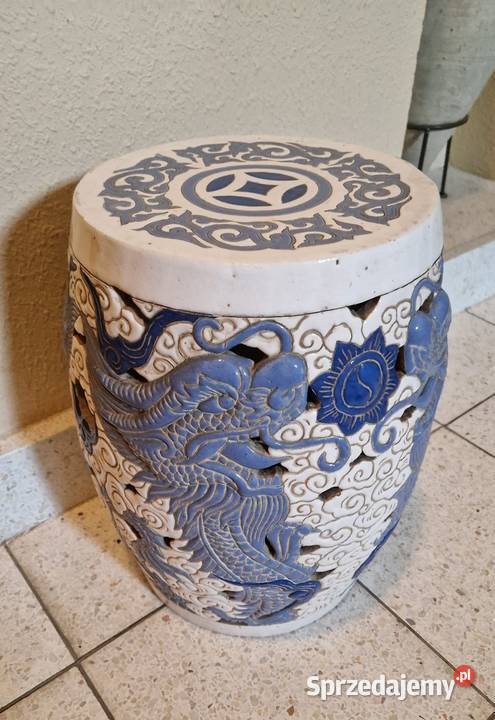 PUF STOŁEK STOLIK ceramika orientalny wzór smoki lubelskie Lublin