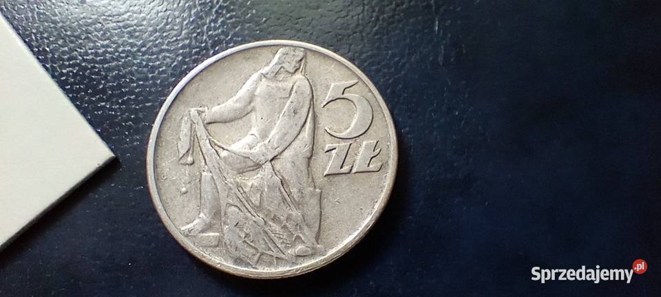 Stare monety 5 złotych 1960 Rybak PRL Polska Lesko