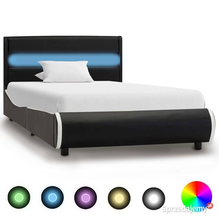 vidaXL Rama łóżka z LED, czarna, 285020