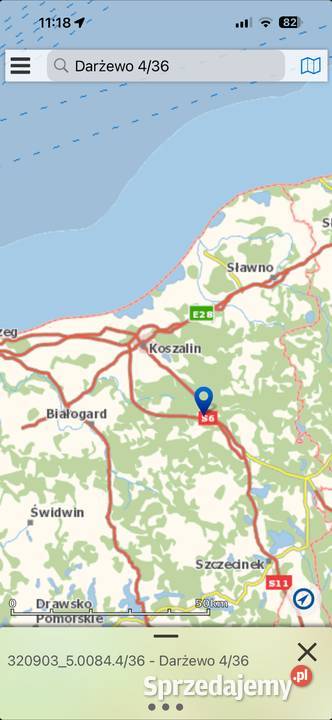 Działka budowlana drodze asfaltowej Darżewo