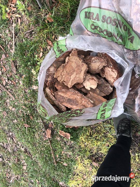 Kora sosnowa gruba sortowana DOSTAWA podłoża Architektura ogrodowa Warszawa