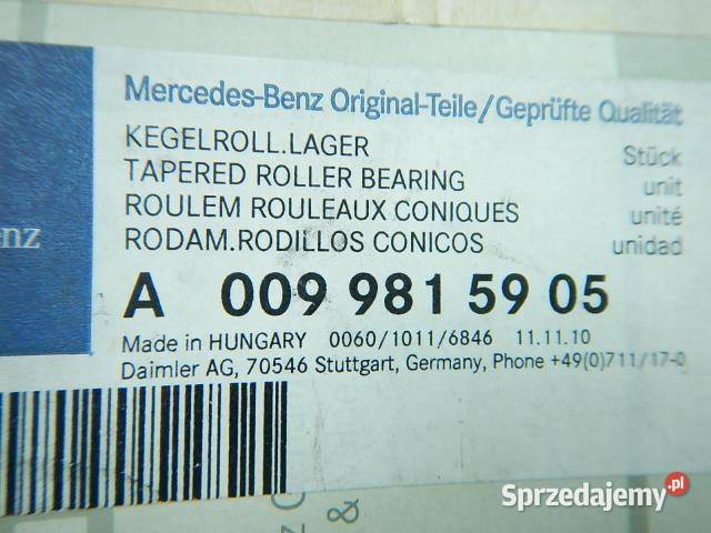 ŁOŻYSKO STOŻKOWE PRZÓD MERCEDES W461 ORGINAŁ Piasty i łożyska kół