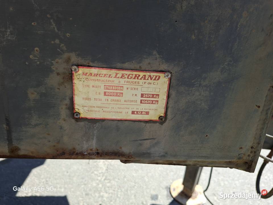 Przyczepa Legrand skorupa wywrotka Września