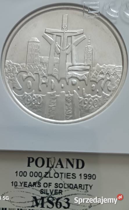 100 000 Solidarność 1990 r Typ B 2 MS 63 GCN Konin