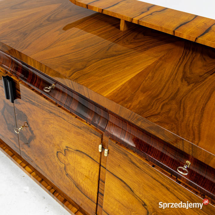 Bufet art deco długa komoda politura orzech Swarzędz