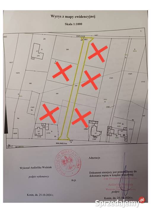 Na sprzedaż działki budowlane w Koninie Sławsk