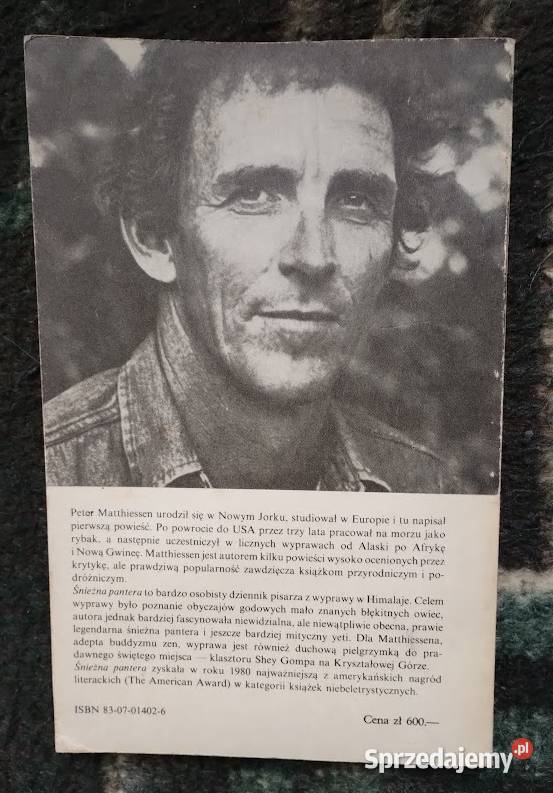 Śnieżna pantera Peter Matthiessen Rok wydania 1988 Bełchatów