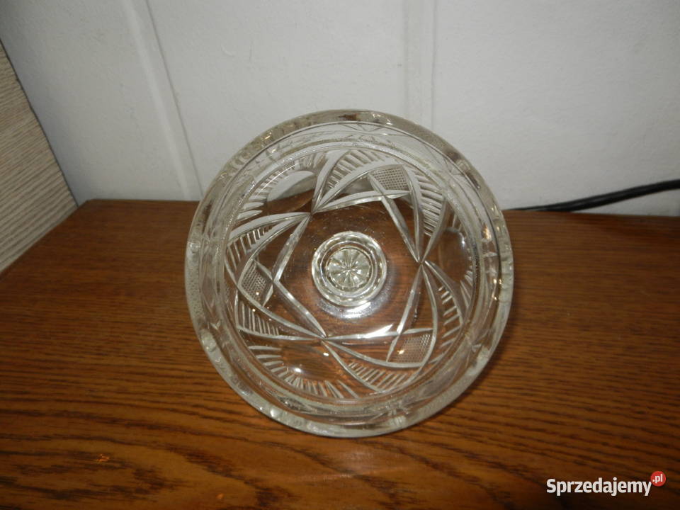 Cukiernica kryształowa zdobiona retro vintage Leżajsk