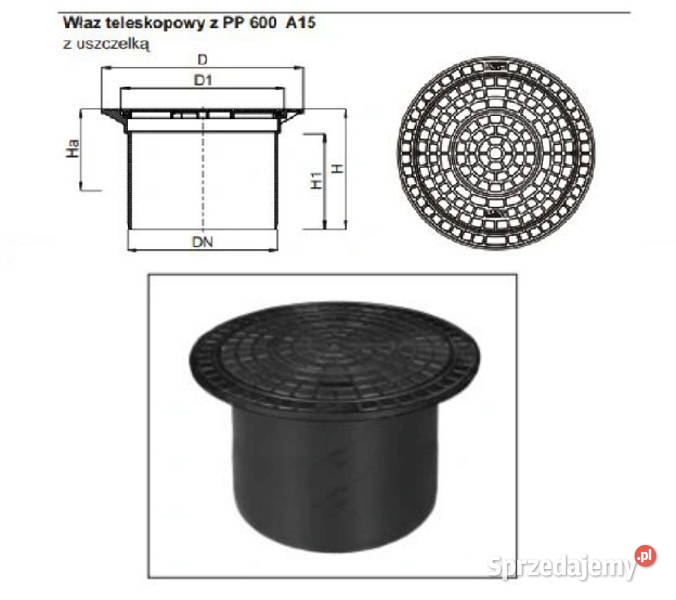 POKRYWA WŁAZ TELESKOP STUDNIA DN 600 z uszczelka Wrocław