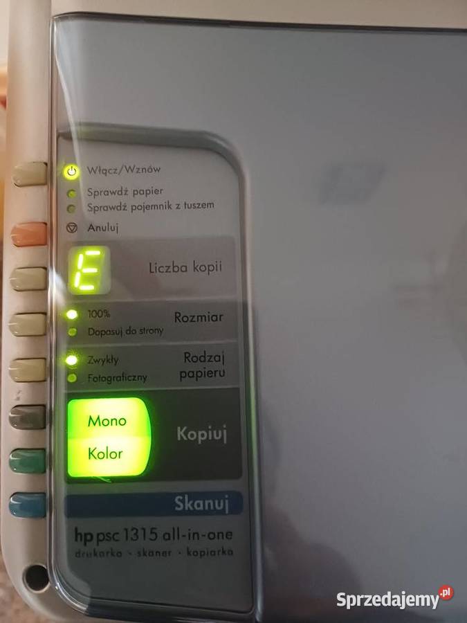 HP PSC 1315 AllinOne uszkodzona drukarkaskaner Gorzów Wielkopolski
