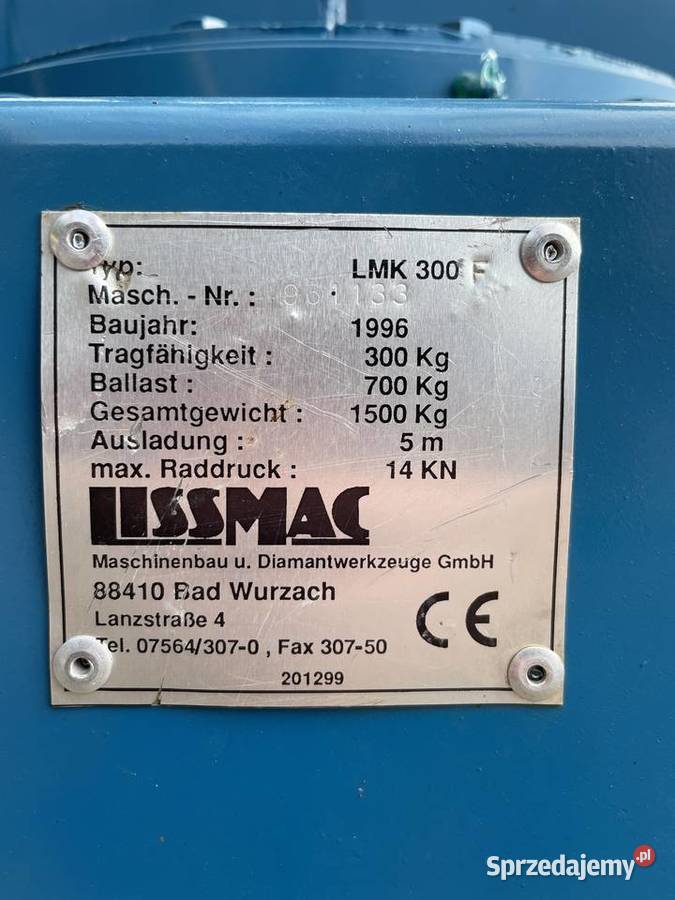 Minidźwig Dźwig LISSMAC LMK 300 TFE minikran do Ślesin