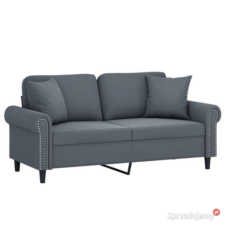 2osobowa sofa z poduszkami ciemnoszara 140 Sofy i kanapy mazowieckie Warszawa sprzedam