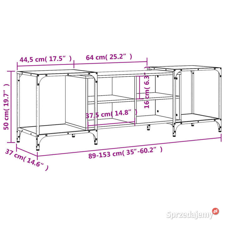 Szafka pod telewizor dąb sonoma 153x37x50