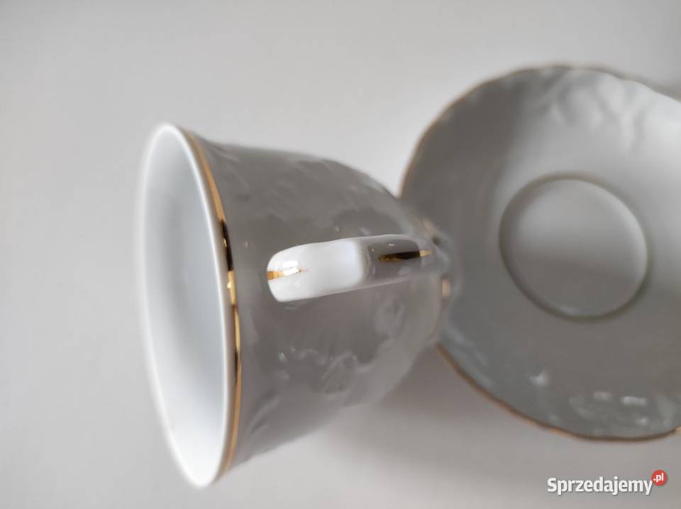 porcelanowa filiżanka z talerzykiem Ćmielów Filiżanki i spodki Kielce