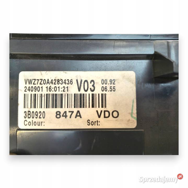 LICZNIK ZEGARY 3B0920847A VW Passat B5 LIFT 19 Części samochodowe Chełm sprzedam