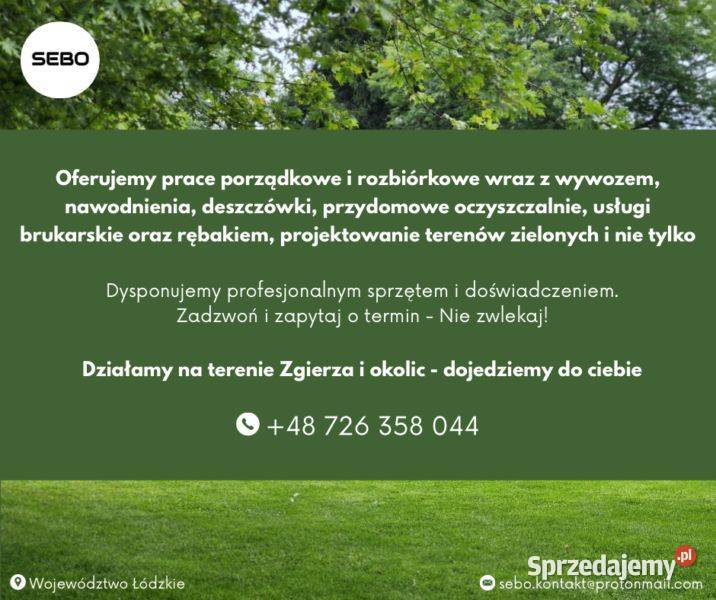 Ogrody trawniki nawodnienia minikoparka Zgierz