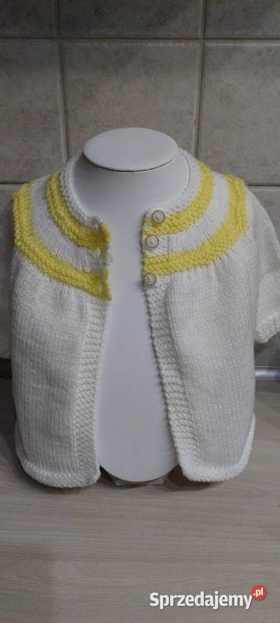 Sweterek biały z włóczki dziewczynki Lublin