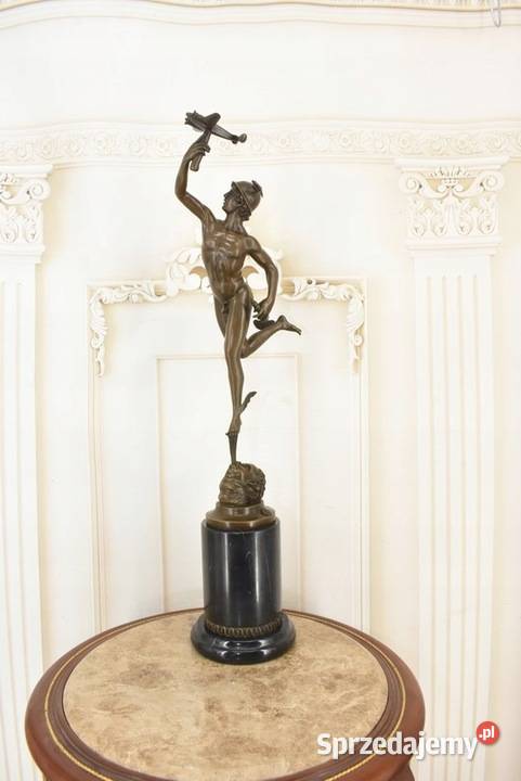 Merkury Hermes z Samolotem Figura Z Brązu Rzeźba Kraków
