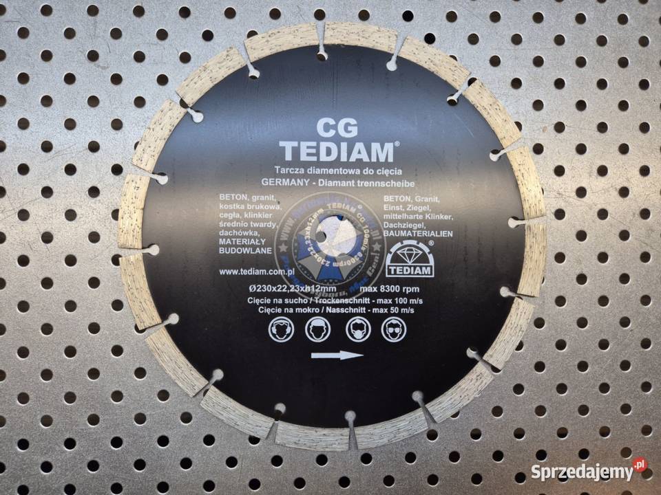 Tarcza diamentowa 230mm h12mm 100ms CG tarcza do Nowe