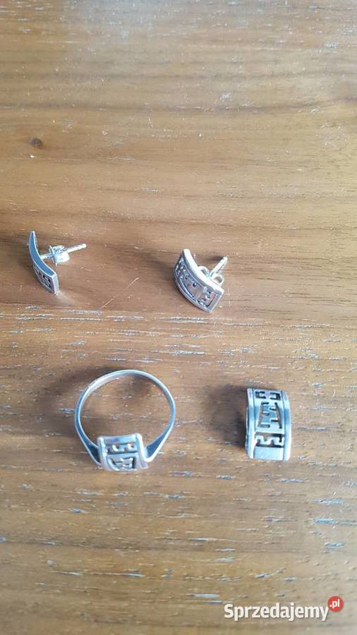 Komplet pierścionek kolczyki zawieszka próba 925 Nowy Sącz