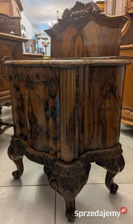 Wspaniała szafka neobarokowa orzech z czeczotą śląskie