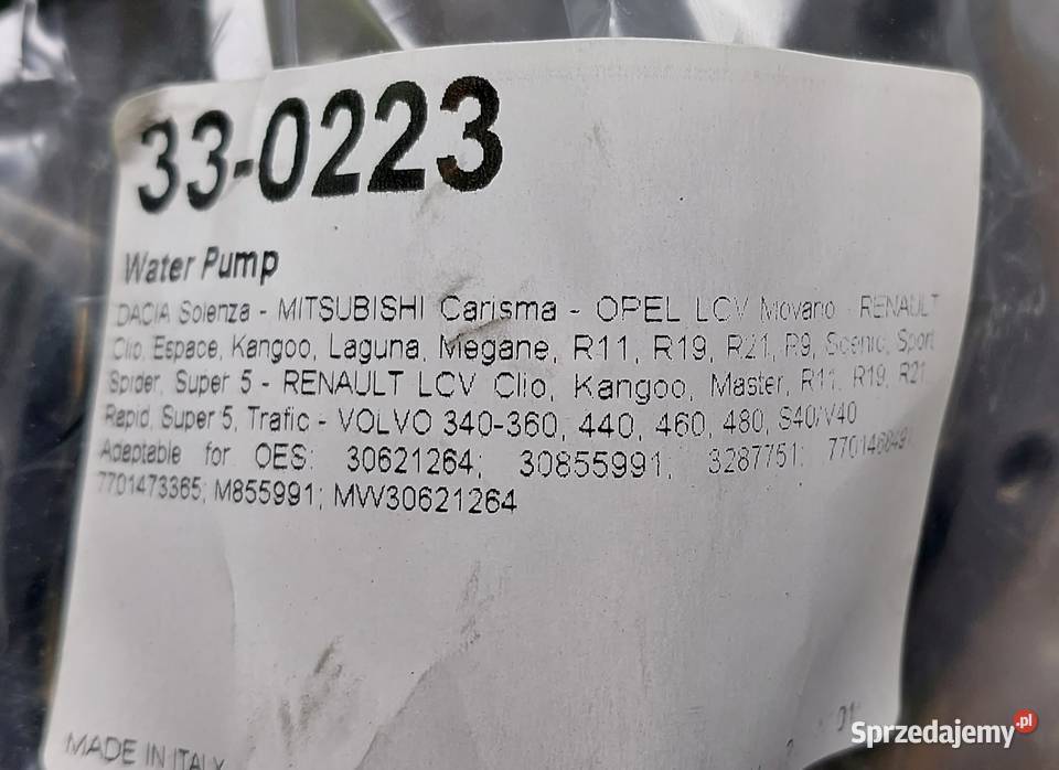 POMPA WODY RENAULT CLIO I II ESPACE III KANGO Mielęcin sprzedam
