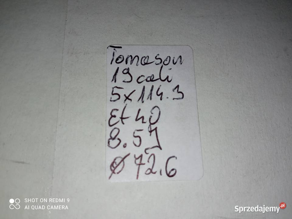 Felgi Tomason TN19 19cal 5x1143 et40 Toyota Tomason świętokrzyskie Szczukowskie Górki sprzedam