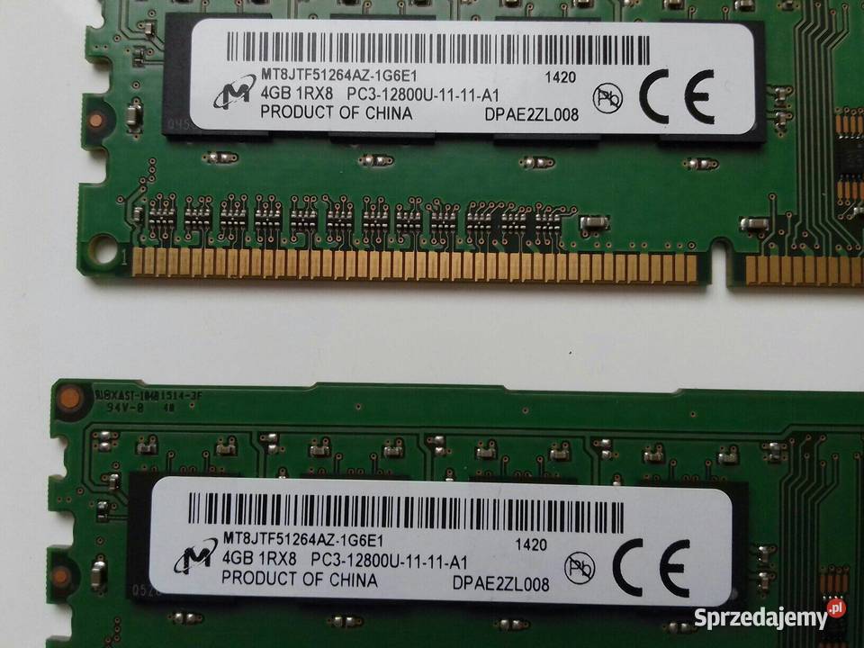 Micron DDR3 4GB PC3 12800U 1600Mhz CL11 Bydgoszcz