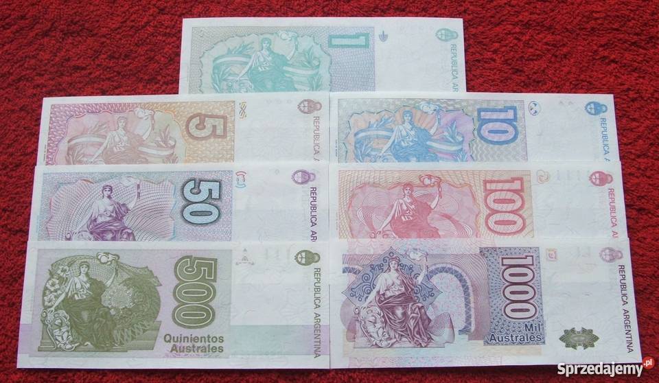 ARGENTYNA Kolekcjonerskie Banknoty Zestaw 7