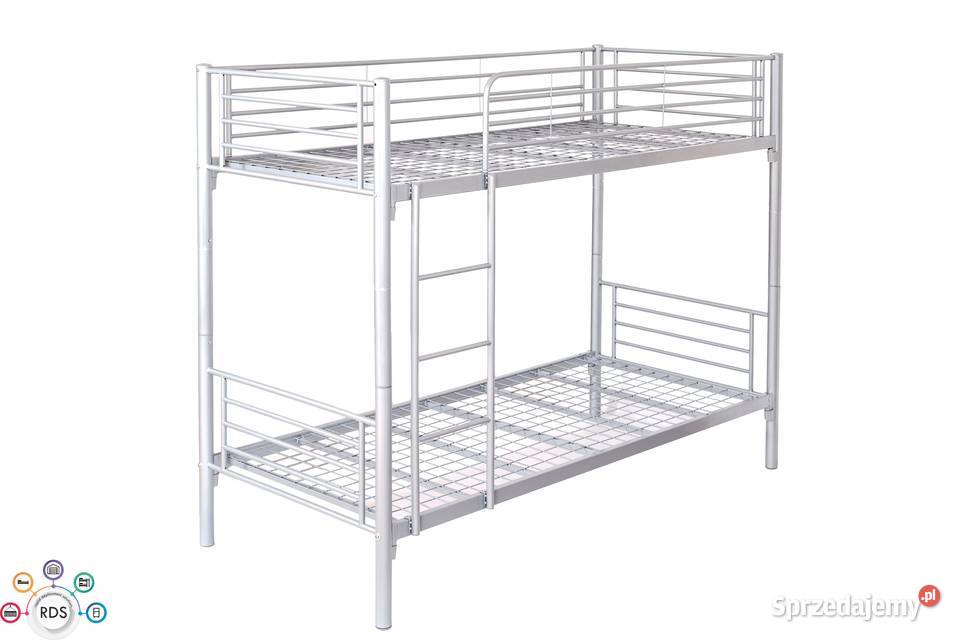 Łóżko metalowe piętrowe pojedyncze 2w1 WOJSKOWE 208cm