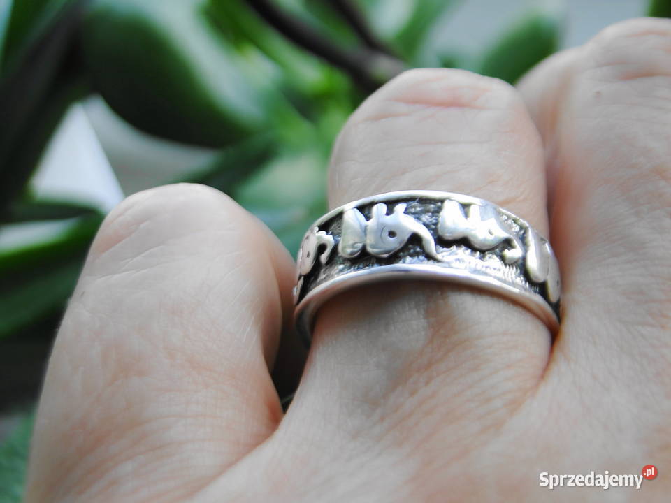 Solidny Pierścionekobrączka srebro 925 Zegarki i Biżuteria Warszawa