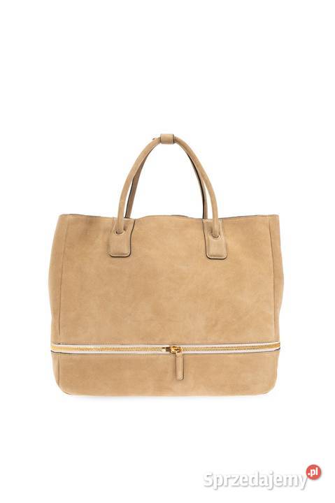 Beżowa skórzana torba shopper Do ręki  Galanteria i dodatki dolnośląskie Świdnica