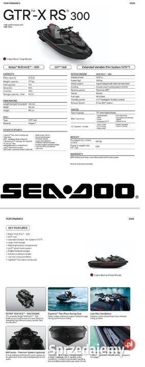 Skuter wodny Seadoo GTR X 300 Eclipse Black Deep Nowy Sącz