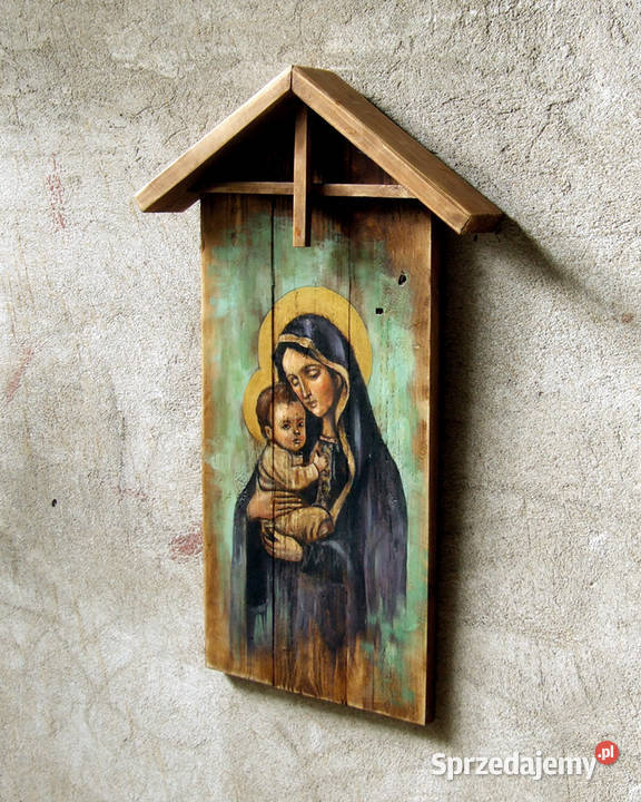 Obraz malowany na starych deskach Madonna z kujawsko-pomorskie Solec Kujawski