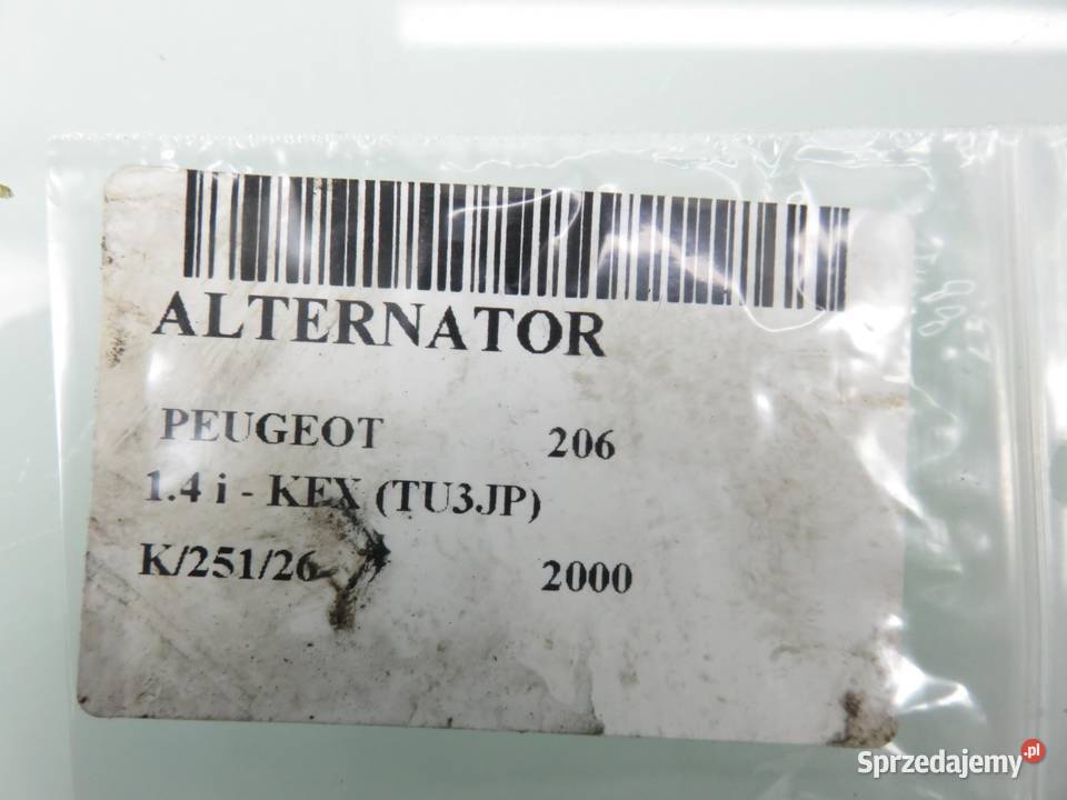ALTERNATOR PEUGEOT 206 14 9638275980 A005TA6391B osobowe